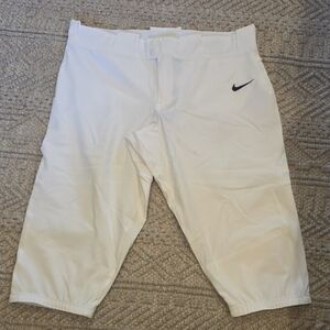 Nike White Sports Pants with Black Logo
